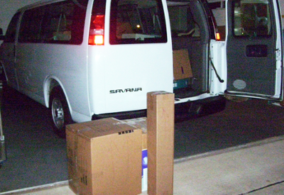 Picture of a van with boxes